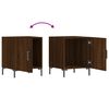 vidaXL Bedside Cabinet Set of 2 Brown Oak Engineered wood, iron Standard