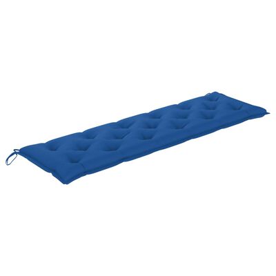 vidaXL Patio Bench with Blue Cushion 68.9" Solid Teak Wood