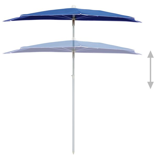 vidaXL Garden Parasol Azure Blue 100% polyester, steel 70.9 x 35.4 in