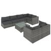 vidaXL Garden Lounge Set Grey PE rattan 8 Piece Modular