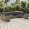 vidaXL Garden Lounge Set Grey PE Rattan, Powder-Coated Steel, Polyester, PVC