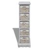 vidaXL Storage Rack White Paulownia wood, Cotton, Polyester Tall