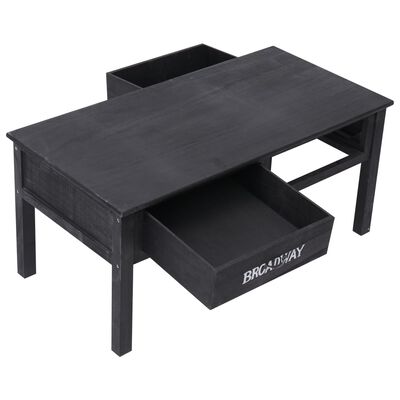 vidaXL Coffee Table Black 39.4"x19.7"x17.7" Wood