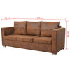 vidaXL Sofa Set Brown Artificial suede leather Medium Sofa Set