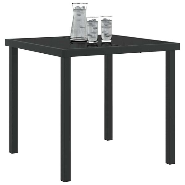 vidaXL Garden Table Black 80 x 80 x 73 cm Solid Teak wood