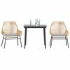 vidaXL Garden Dining Set Brown table, black chairs, light grey cushions
