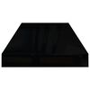 vidaXL Wall Shelf Set of 2 High gloss black Honeycomb MDF, metal Medium
