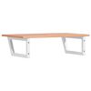 vidaXL Basin Shelf Light brown Steel and Solid Oak Wood Wall mounting