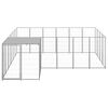 vidaXL Dog Kennel Silver Powder-Coated Steel Large Durable Dog Kennel