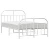 vidaXL Bed Frame White Powder-Coated Steel Double Bed Frame