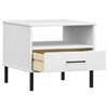 vidaXL Bedside Table White Solid Pine Wood 19.7 x 19.7 x 17.7 in Drawers