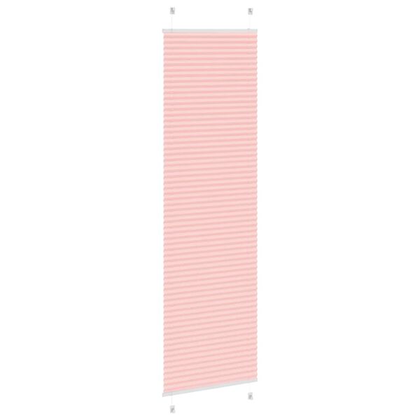 vidaXL Pleated Blind Pink 100% Polyester 25.6 x 78.7 in Adjustable Arms