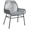 vidaXL Garden Chair Grey PE rattan Medium Durable Garden Chair