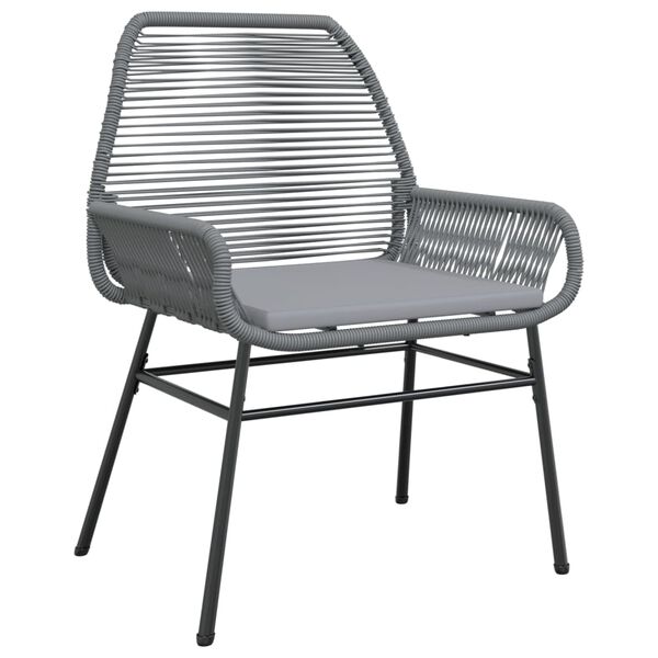 vidaXL Garden Chair Grey PE rattan Medium Durable Garden Chair