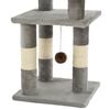 vidaXL Cat Tree Grey Particle board, soft plush, sisal rope Medium