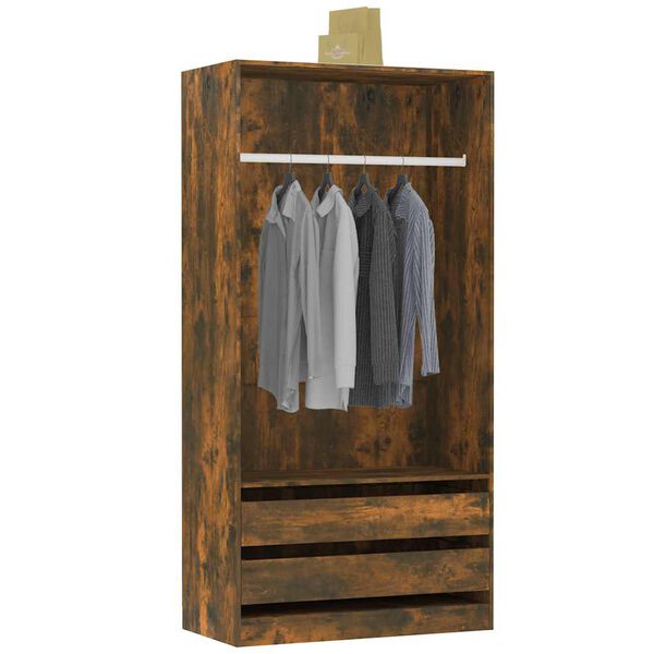 vidaXL Wardrobe Smoked oak Engineered wood Compact Wardrobe