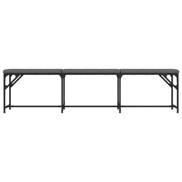 vidaXL Dining Bench Dark Grey Steel, 100% polyester fabric Large Durable