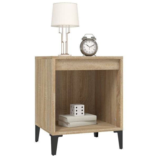vidaXL Bedside Cabinet Set of 2 Sonoma oak Engineered wood