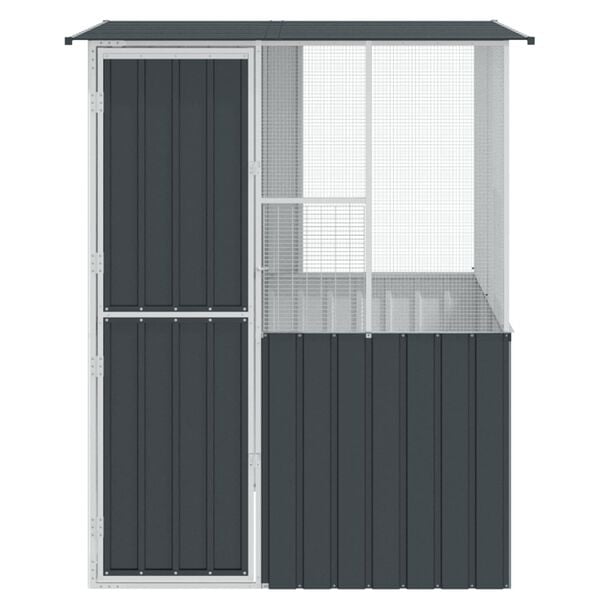 vidaXL Bird Cage Anthracite 60.63 x 60.63 x 78.74 in Galvanised Steel