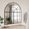 vidaXL Wall Mirror Black Glass, Powder-Coated Iron 39.4 x 43.3 in