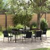 vidaXL Garden Dining Set 7 pcs Black and Grey PE Rattan