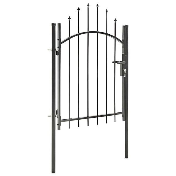vidaXL Garden Gate Steel 39.4"x68.9" Black