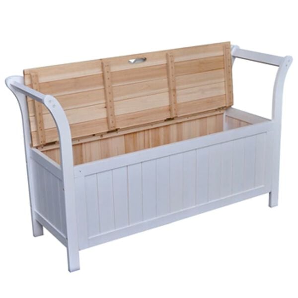 vidaXL Garden Bench White Solid fir wood Medium Wooden Garden Bench
