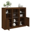 vidaXL Sideboard Set of 3 Brown oak Engineered wood, glass Medium
