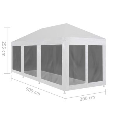 vidaXL Party Tent with 8 Mesh Sidewalls 29.5' x 9.8'