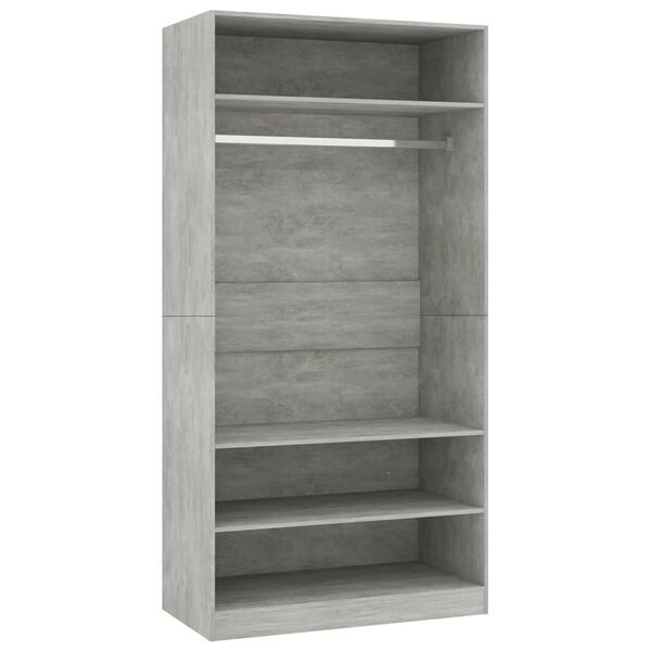 vidaXL Wardrobe Concrete Grey Engineered Wood Large Wardrobe