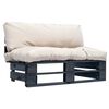 vidaXL Pallet Sofa Sand Impregnated Pinewood Standard Removable Covers
