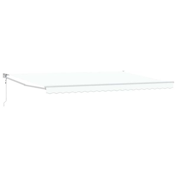 vidaXL Retractable Awning White 196.85" x 118.11" Fabric and Metal