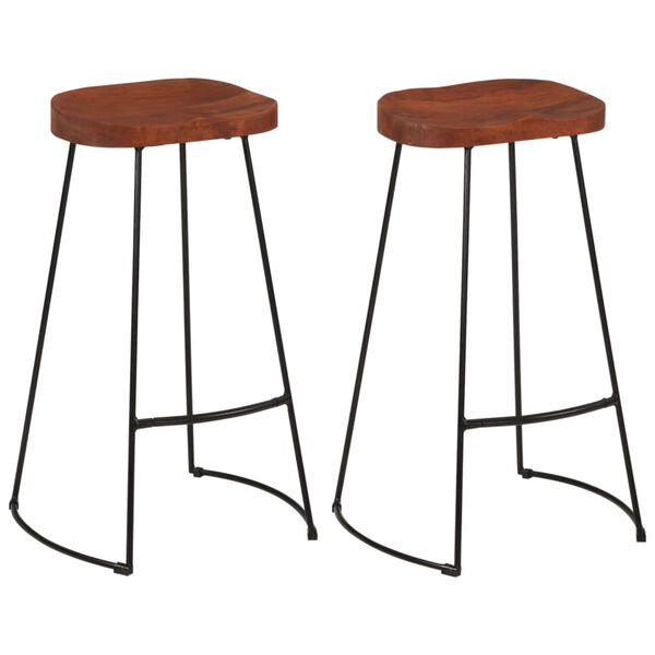 vidaXL Bar Stool Set of 2 Brown, Black