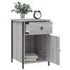 vidaXL Bedside Cabinet Set of 2 Grey Sonoma Engineered Wood, Iron Medium