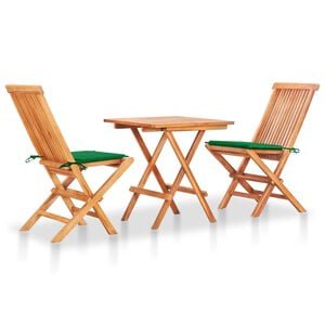 vidaXL Bistro Set Set of 3 Teak wood Solid teak wood Foldable