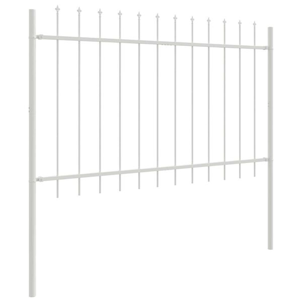 vidaXL Garden Fence White 5.6'x 2.6'Powder-coated steel