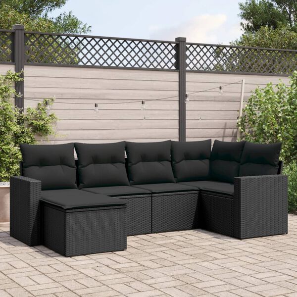 vidaXL Garden Sofa Set Black