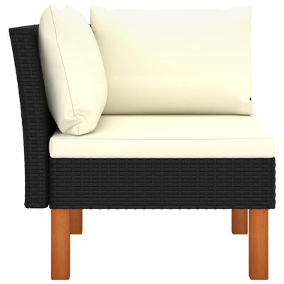 vidaXL Corner Sofa Poly Rattan and Solid Eucalyptus Wood