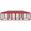 vidaXL Party Tent Red HDPE, powder-coated iron 8x4 ft
