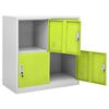 vidaXL Locker Cabinet Set of 5 Light Grey and Green Steel Medium