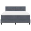 vidaXL LED Box Spring Bed Dark Grey 62.99 x 78.74 in Velvet