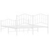 vidaXL Bed Frame White Powder-Coated Steel 72 x 84 in Bed Frame