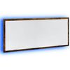 vidaXL Bathroom Mirror Smoked oak Engineered wood, glass 39.4 in x 14.6 in