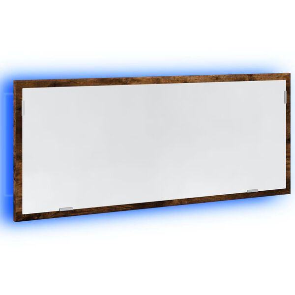 vidaXL Bathroom Mirror Smoked oak Engineered wood, glass 39.4 in x 14.6 in