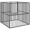 vidaXL Dog Playpen Black Galvanized Steel 39.4 in Durable Dog Playpen