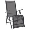 vidaXL Sunlounger Black Aluminum Medium Adjustable Armrests