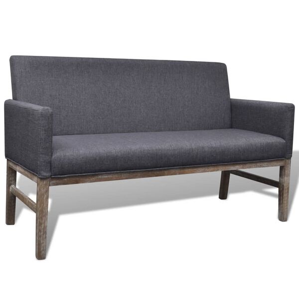 vidaXL Sofa Bench Dark grey Rubberwood Large Seats Many Sofa Bench