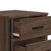 vidaXL Bedside Cabinet Brown Oak Engineered Wood and Metal Medium