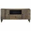 vidaXL TV Cabinet Light Grey Solid mango wood, engineered wood, metal