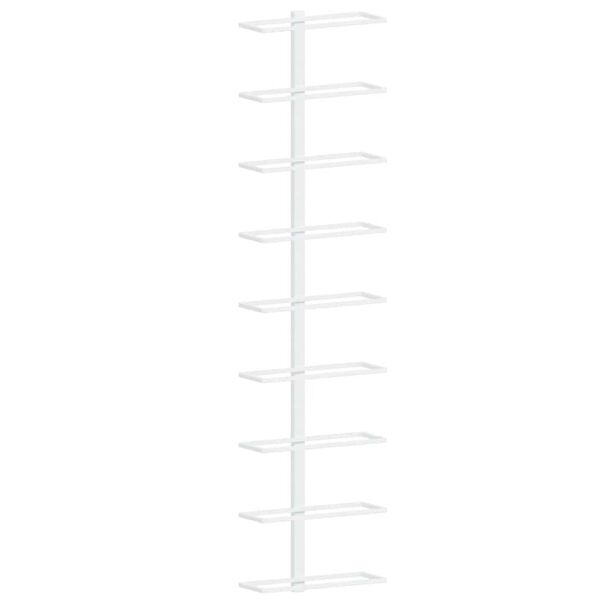 vidaXL Wall-mounted Wine Rack for 9 Bottles White Iron
